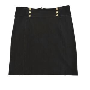 EXPRESS Black Skirt with Gold Button Accents Back Zipper Women’s Size 12